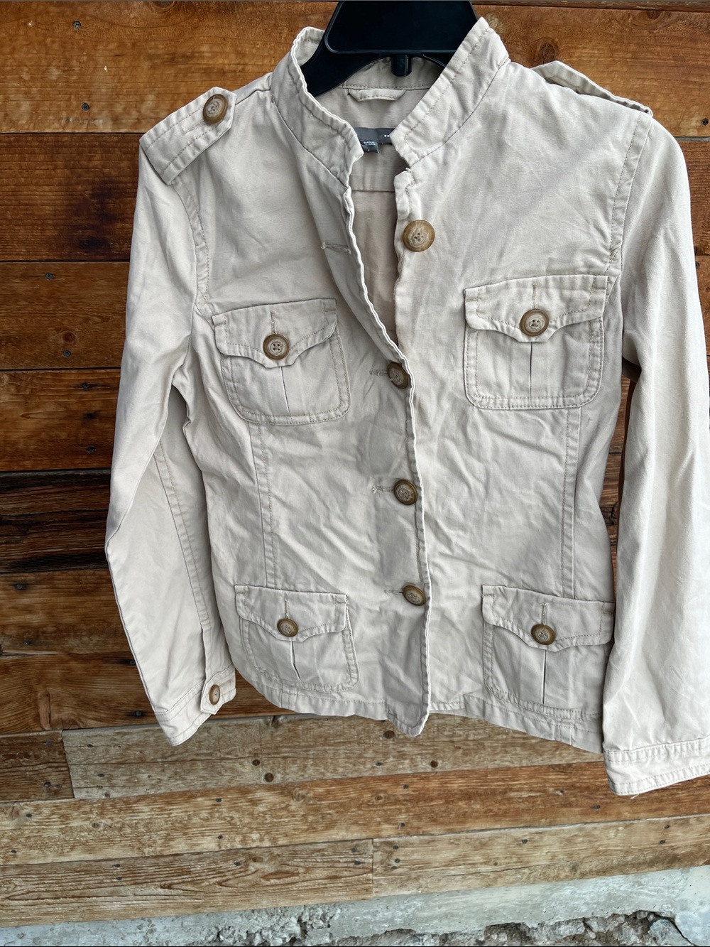 Light Tan Gap Utility Jacket, Military style light coat, Size S 💯 cotton